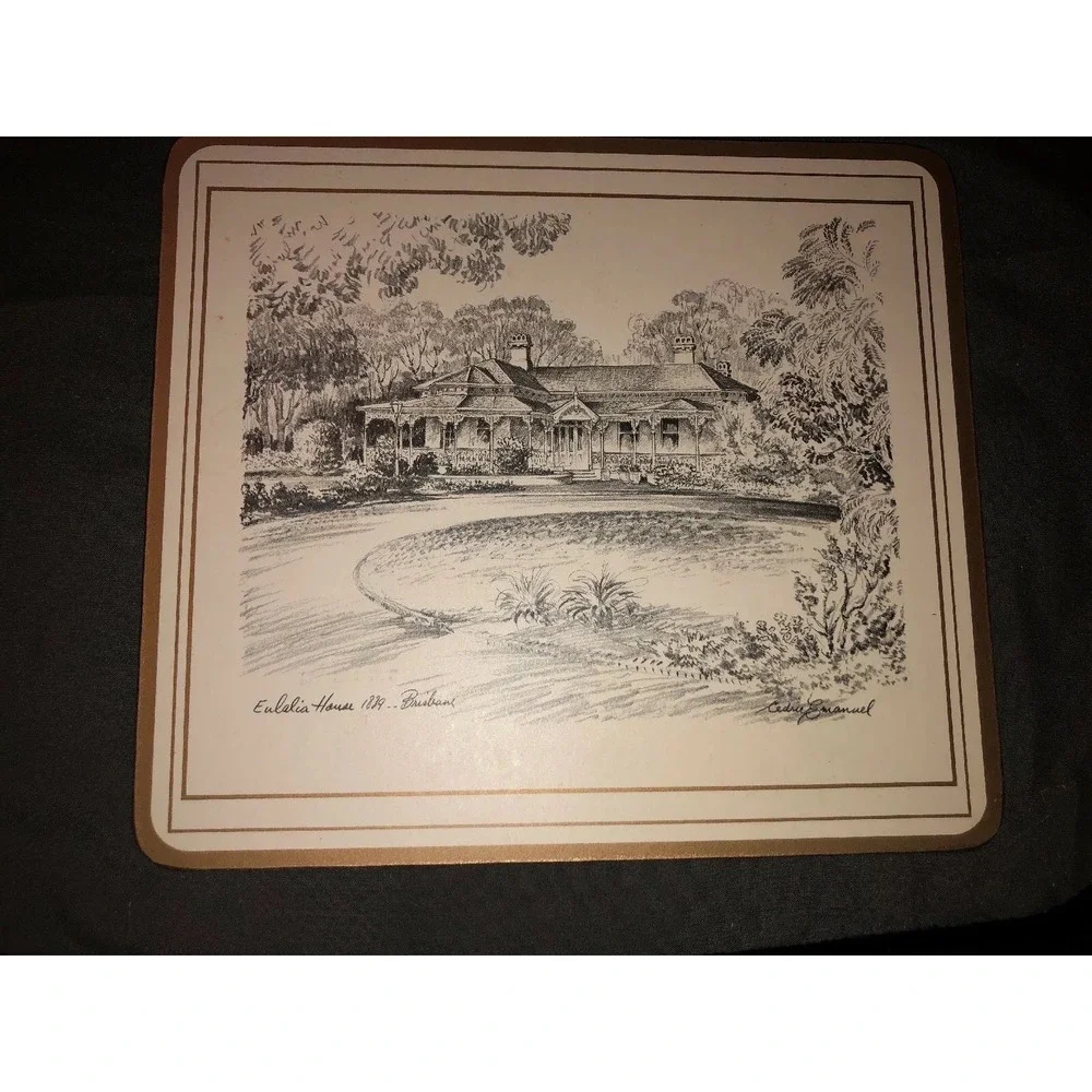 Set 5 PIMPERNEL‎ PLACEMATS CEDRIC EMANUEL PEN INK PRINTS AUSTRALIAN ARCHITECTURE
